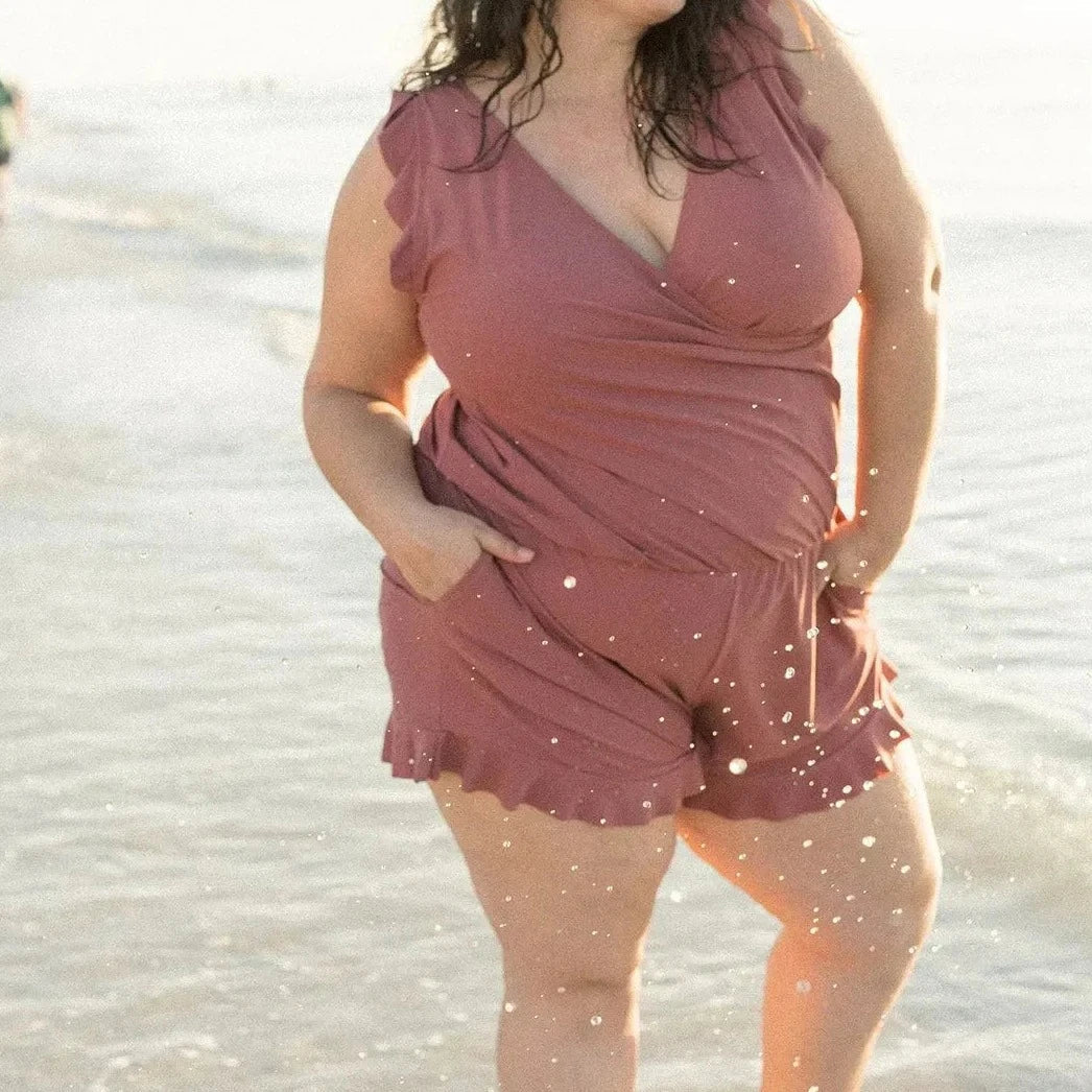 🎉Summer Hot Sale 49% OFF🔥😍Swim Romper Built-in Bra & Shorts with Pockets👗Free Shipping-3