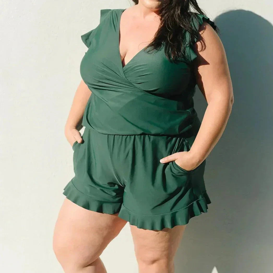 🎉Summer Hot Sale 49% OFF🔥😍Swim Romper Built-in Bra & Shorts with Pockets👗Free Shipping-5