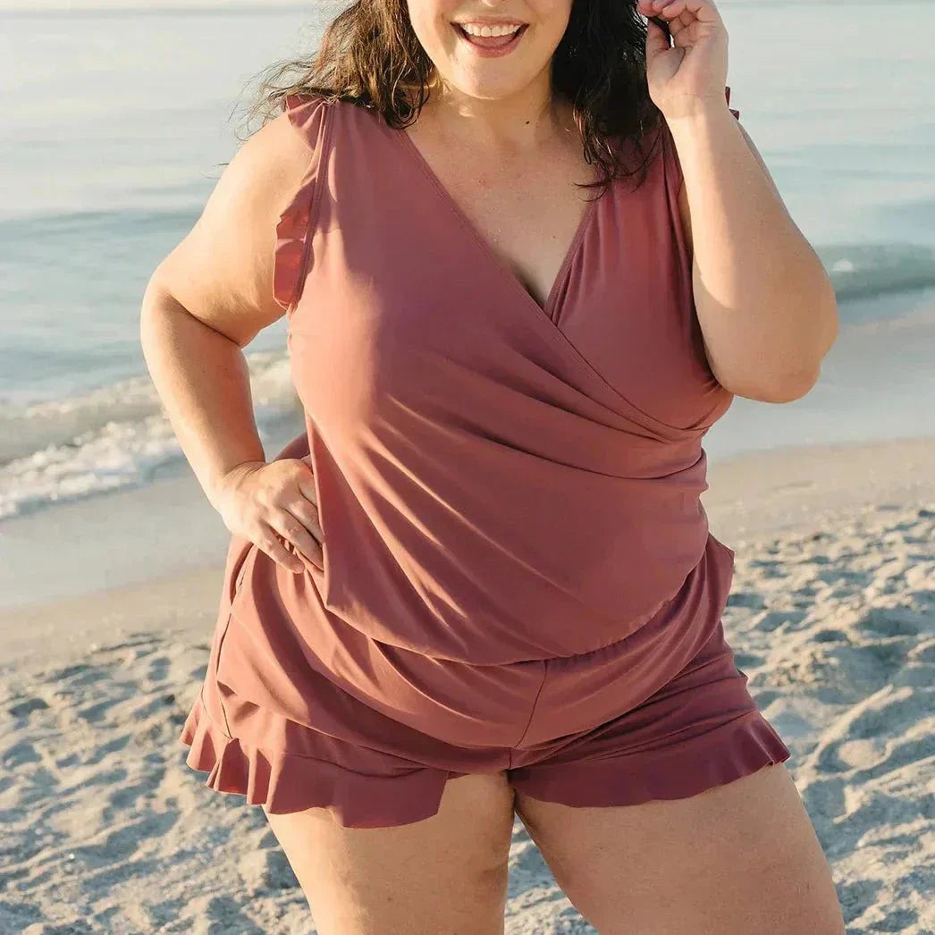 🎉Summer Hot Sale 49% OFF🔥😍Swim Romper Built-in Bra & Shorts with Pockets👗Free Shipping-4