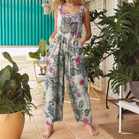 š¼ Flowy, Fun & Totally You! Womenās Printed Wide-Leg Overalls