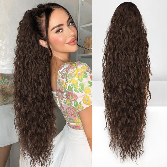 Only £10.99 Last Day Promotion!🎁🔥💜Curly Wavy Frizzy Hair Extension with Ponytail