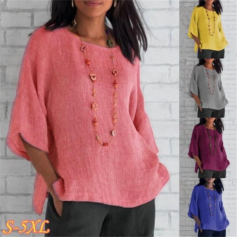 ⏰ Last Day Promotion 49% OFF💕Fashion solid color cotton linen top✨-1