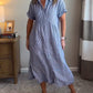 NEW🔥 Striped Lapel Button Down Shirt Dress | With Functional Pockets