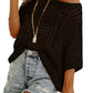 💥💥This Week's Special Price💥Women's Summer Scoop Neck ShortSleeve Sweater Casual Crochet Hollow Out KnitTops