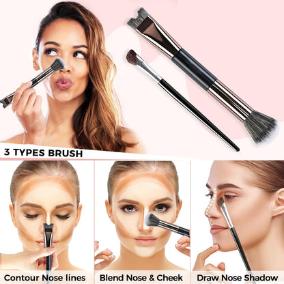 【💥Final 3-hour Preferential Deal 💥】Buy 2 get 1 free🔥🔥 2-in-1 Nose Contour Brushes