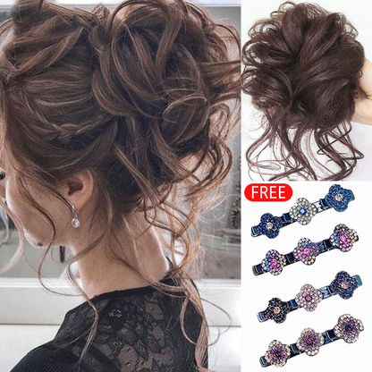 💗LAST DAY - BUY 1 GET 1 FREE + FREE GIFT!!💗Messy Curly Hair Bun Scrunchie Extensions
