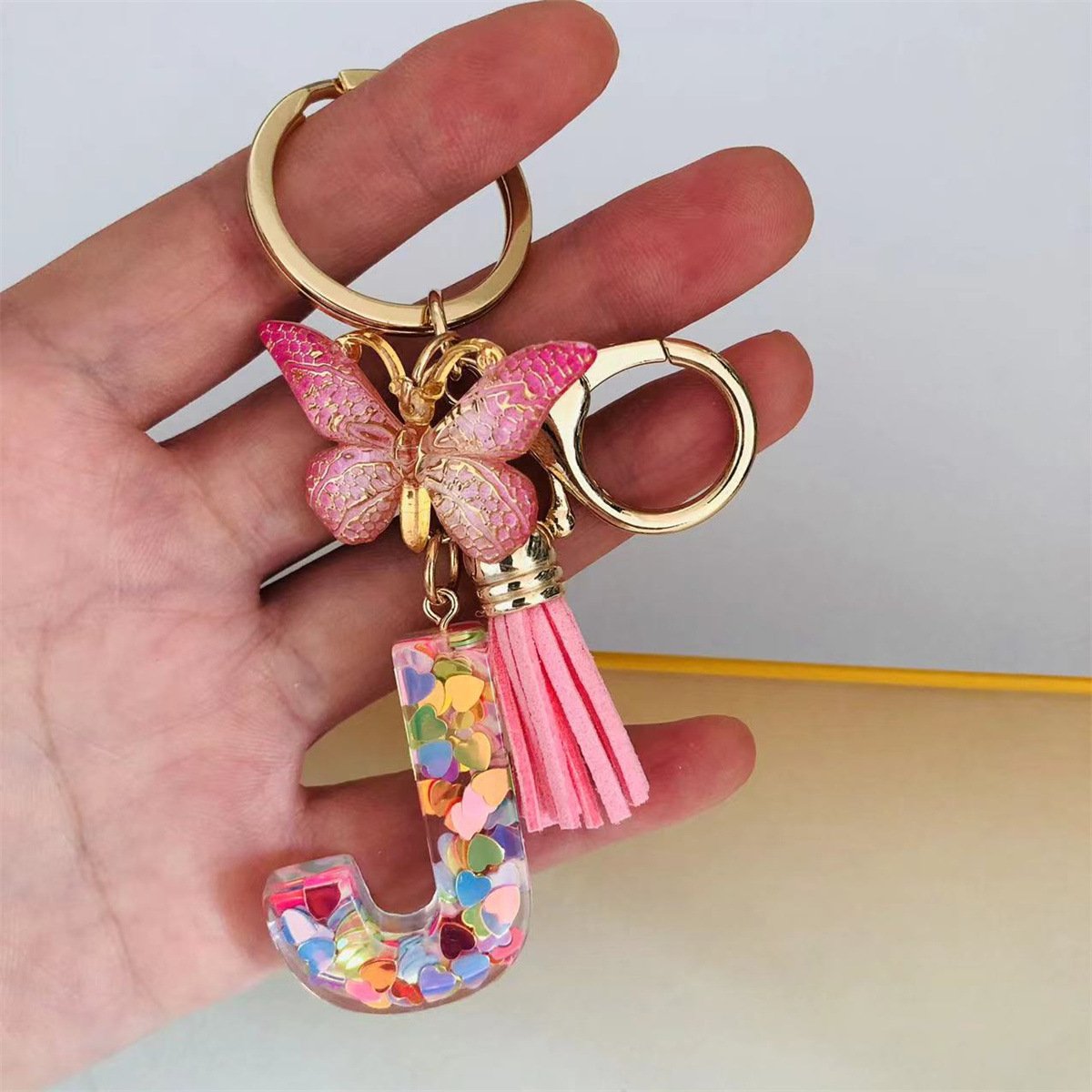 ⏰BUY 1 GET 1 FREE ONLY TODAY🌼Initial Letter Keychains🦋-9