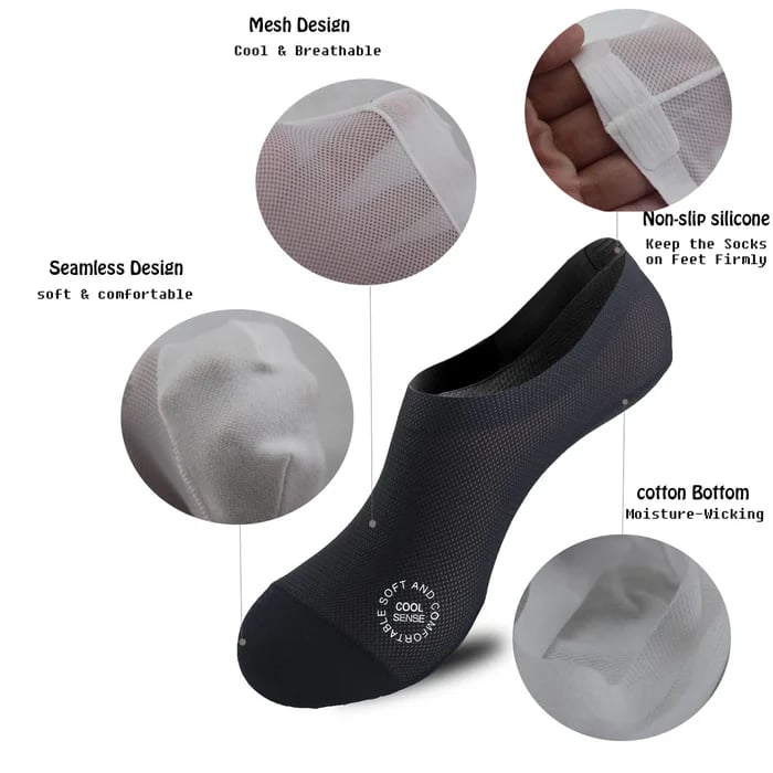 🔥Ultra Thin Liner Socks Non Slip Nylon No Show Socks-5