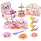 🎁HOT SALE 49% OFF🎁Unicorn Castle Pretend Tin Teapot and dessert rack set-6