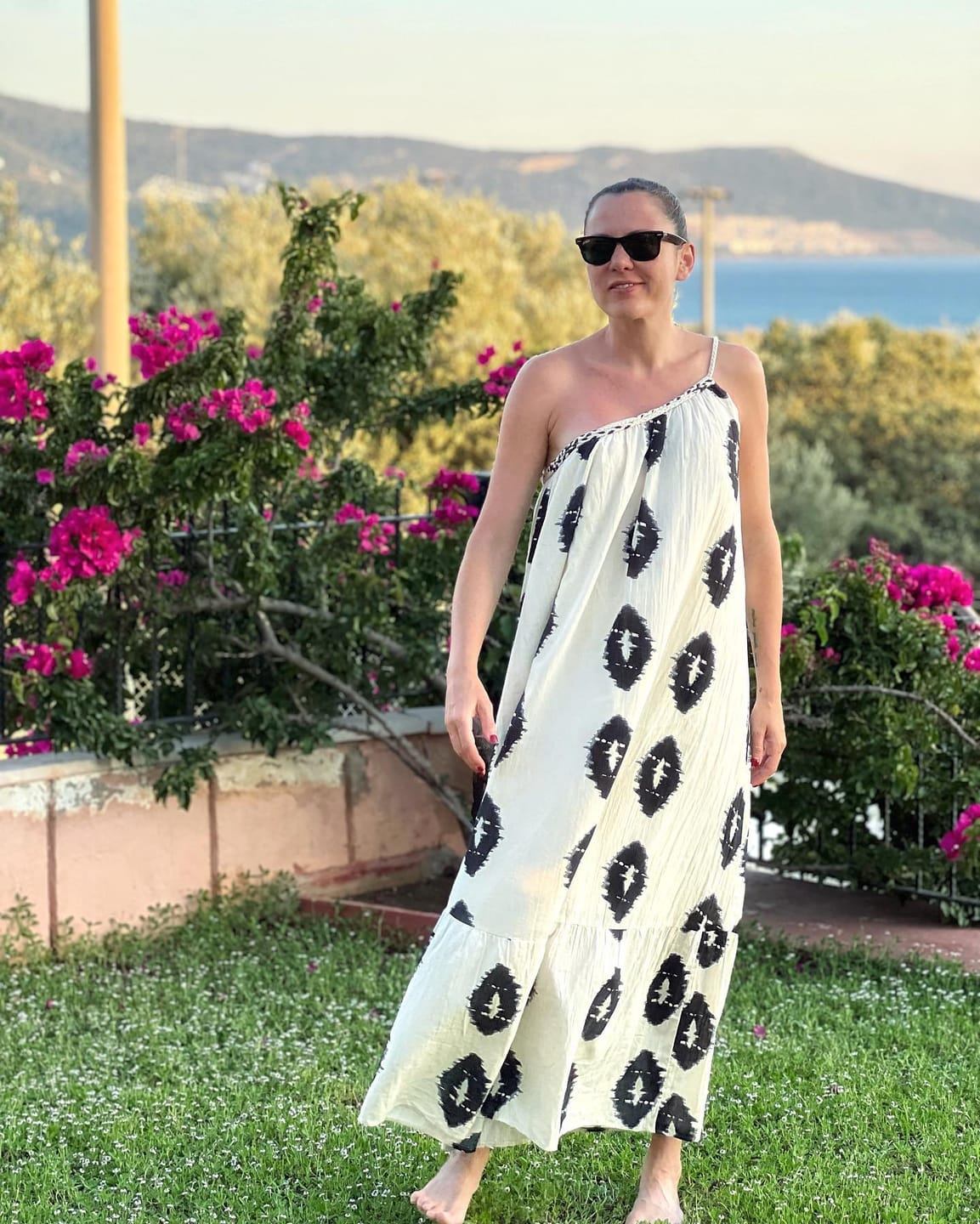 🔥LAST DAY SALE-49% OFF💃Ethnic Print One Shoulder Loose Maxi Dress-3