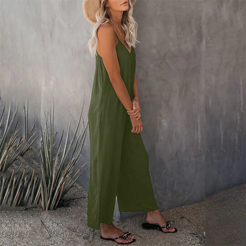 ⏰Clearance Sale-49% OFF🌹Loose Sleeveless Strap Stretchy Jumpsuit-5