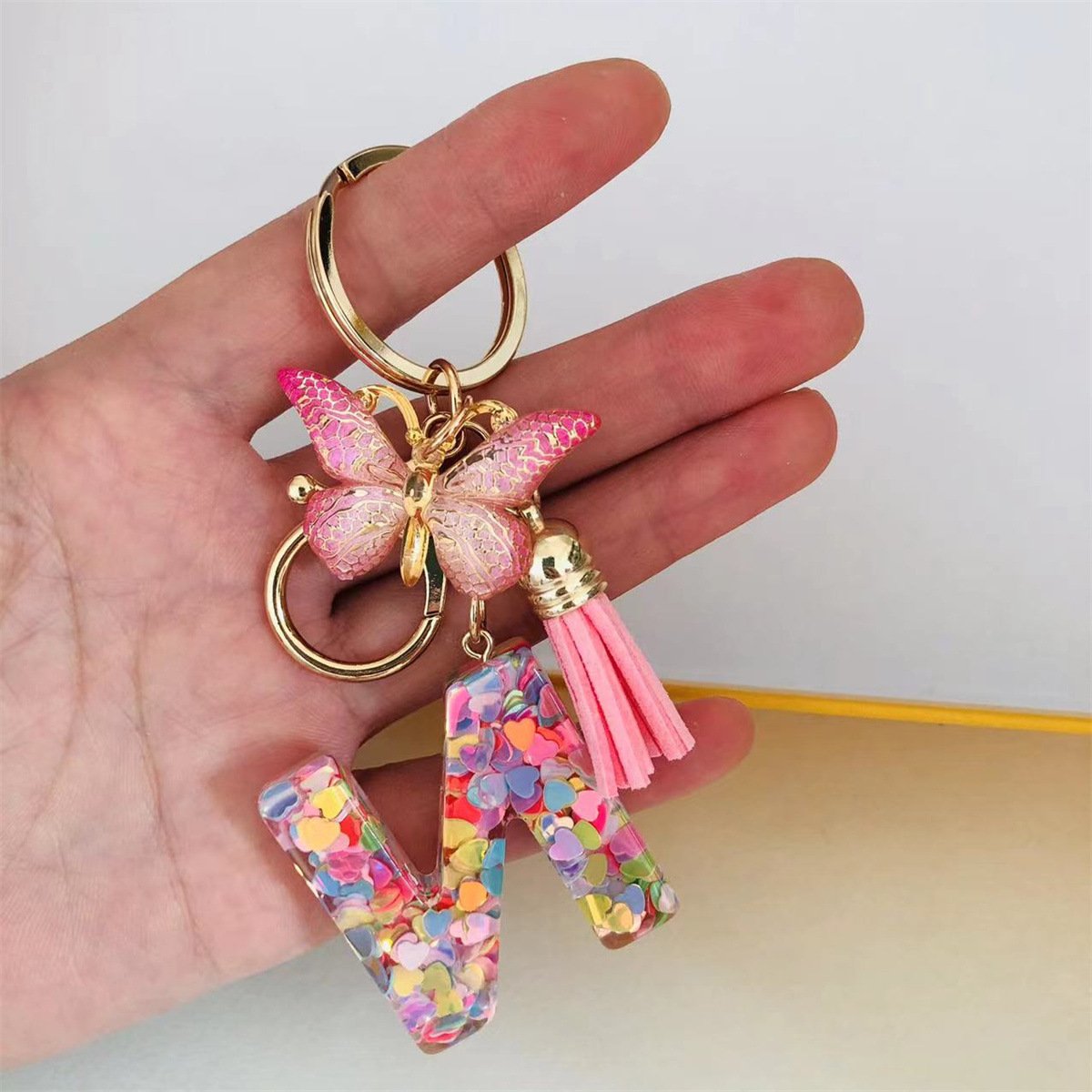 ⏰BUY 1 GET 1 FREE ONLY TODAY🌼Initial Letter Keychains🦋-13