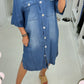 💥Last Day Special Sale 50% OFF💝✨Denim Button Long Shirt Maxi Dress