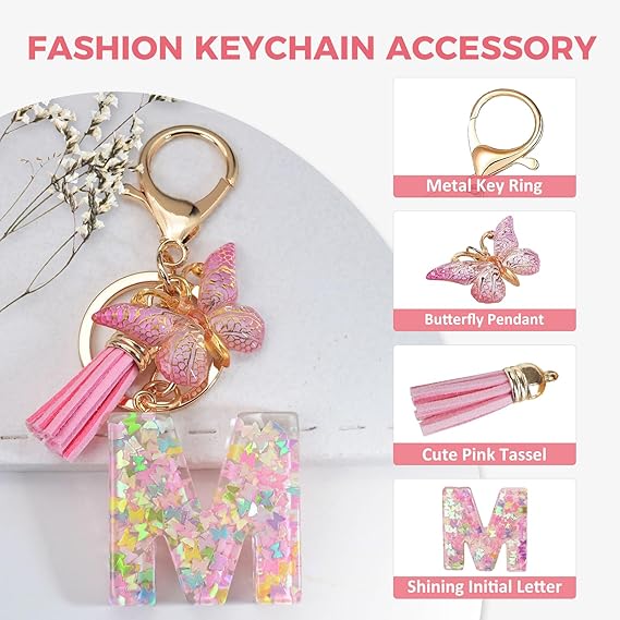 ⏰BUY 1 GET 1 FREE ONLY TODAY🌼Initial Letter Keychains🦋-26