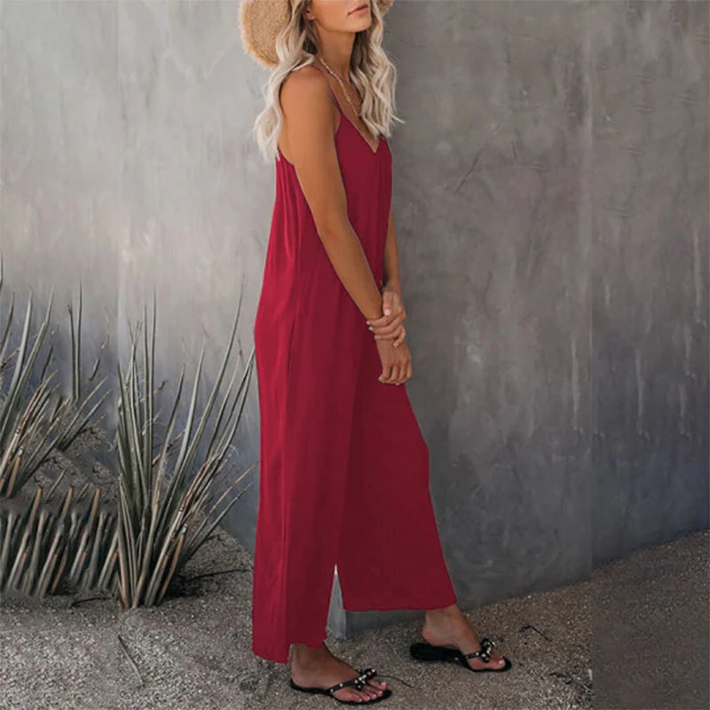 ⏰Clearance Sale-49% OFF🌹Loose Sleeveless Strap Stretchy Jumpsuit-8