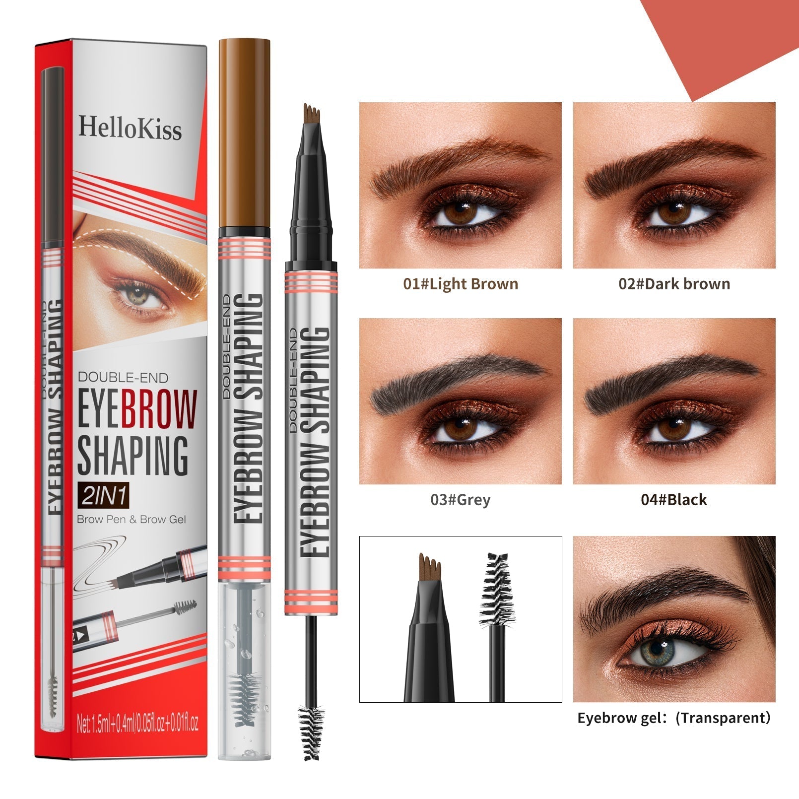 🔥PAY 1 GET 2 PCS🔥2-in-1 Brow Pen and Sealing Brow Gel for Real Fuller Eyebrows🥳-5
