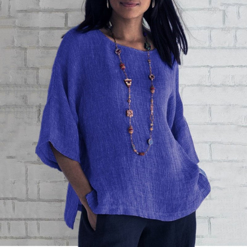⏰ Last Day Promotion 49% OFF💕Fashion solid color cotton linen top✨-3