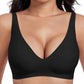 💗LAST DAY SALE 50% OFF⚡50K+ SOLD!!💕 Jelly Wireless Womens Comfortable Wireless Bras Push Up Bralettes Seamless Tshirts Bras Deep V Everyday Bras