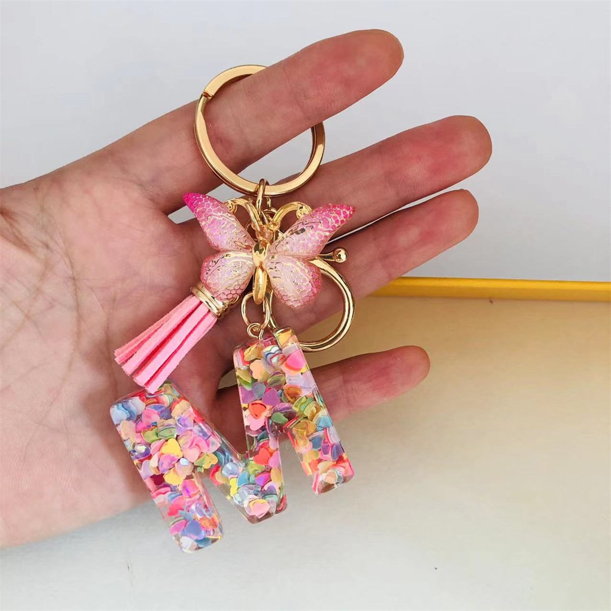 ⏰BUY 1 GET 1 FREE ONLY TODAY🌼Initial Letter Keychains🦋-12