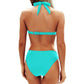 Only £11.99 Last Day Promotion!🎁🔥Flattering Two-Piece Bikini Set – Push-Up Halter & V-Cut Bottom