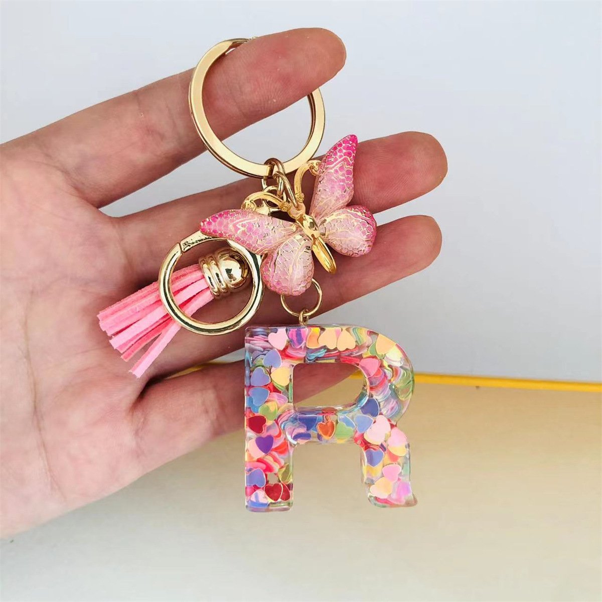 ⏰BUY 1 GET 1 FREE ONLY TODAY🌼Initial Letter Keychains🦋-17
