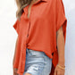 🔥Hot Sale 50% Off💥🎁Women's Casual Button Short Sleeve Slit Hem Shirt Solid Color Tops
