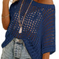 💥💥This Week's Special Price💥Women's Summer Scoop Neck ShortSleeve Sweater Casual Crochet Hollow Out KnitTops