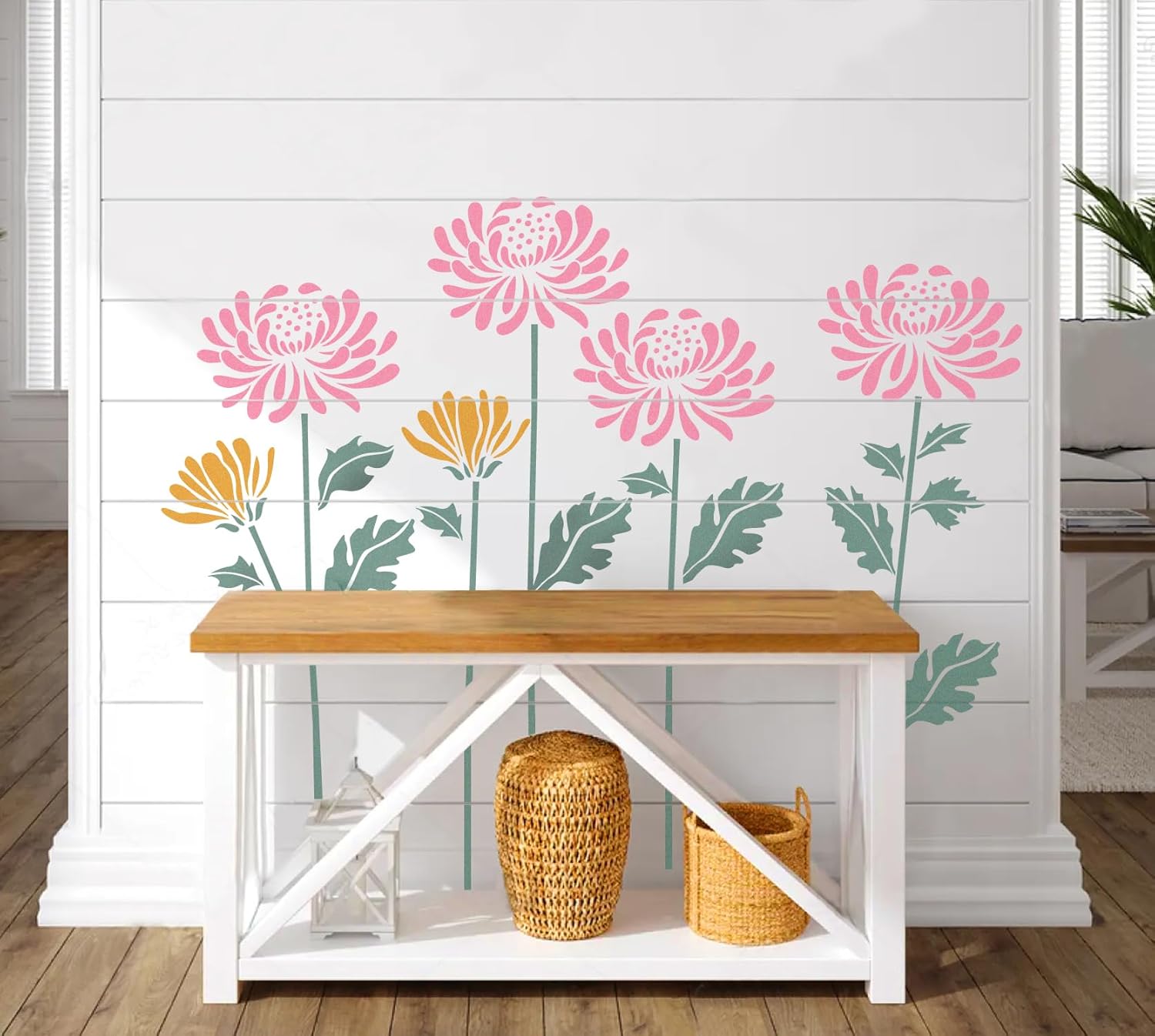 🔥Summer Hot Sale Promotion-49% OFF🌻Garden Fence Large Flower Stencils🖌️DIY decoration-7