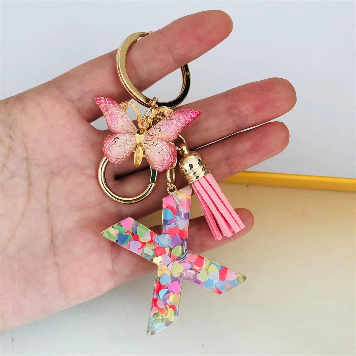 ⏰BUY 1 GET 1 FREE ONLY TODAY🌼Initial Letter Keychains🦋-23