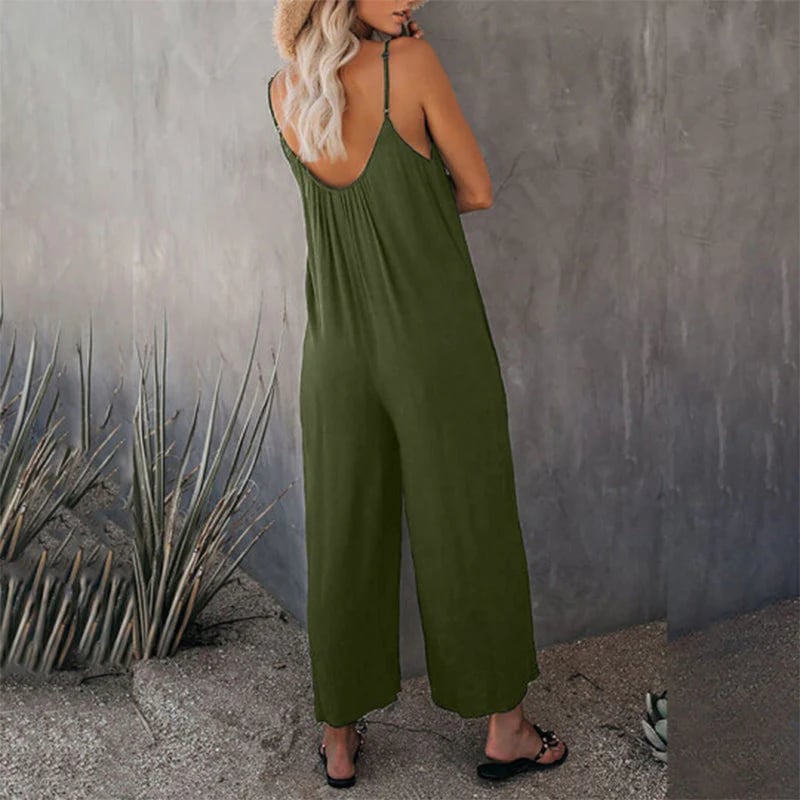 ⏰Clearance Sale-49% OFF🌹Loose Sleeveless Strap Stretchy Jumpsuit-6