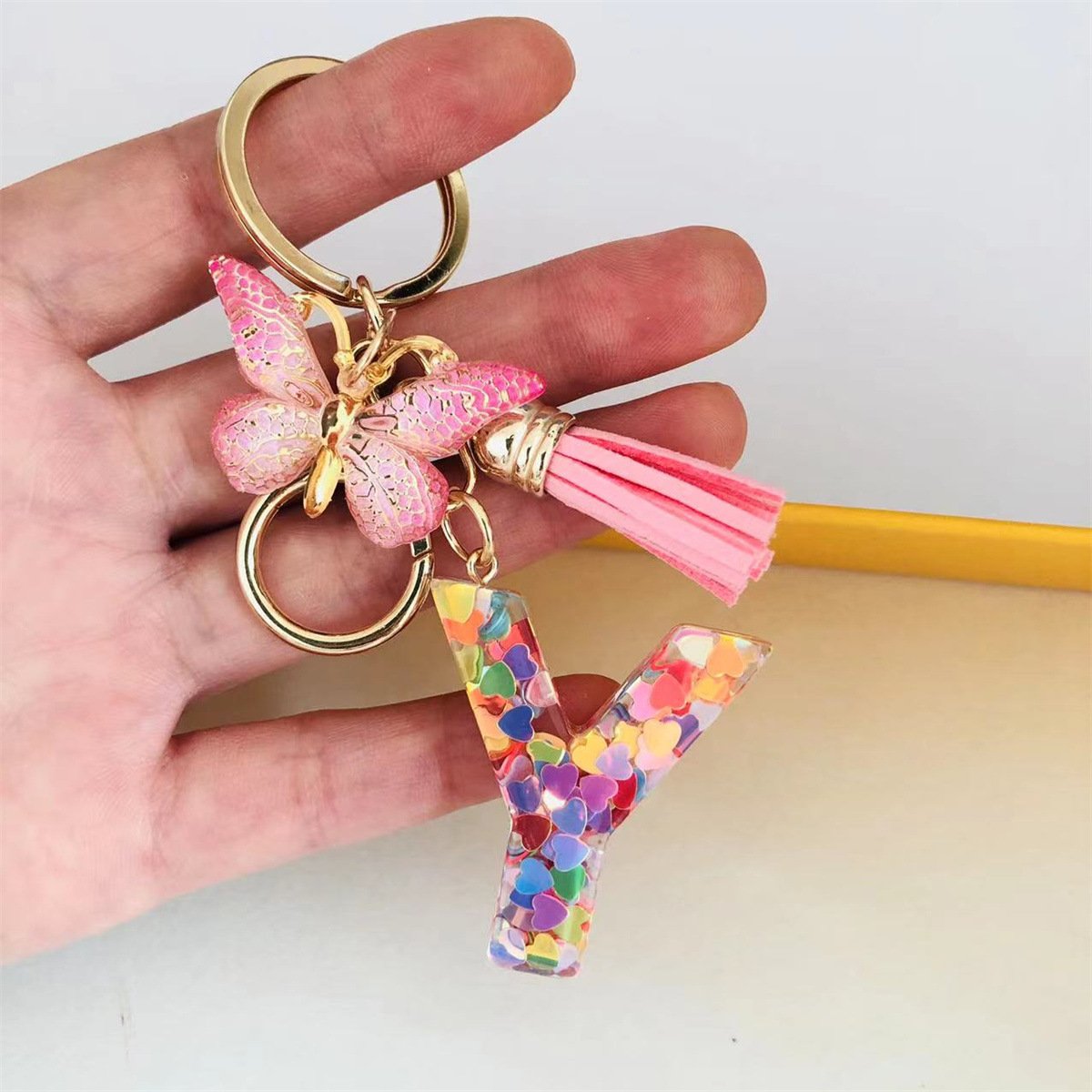 ⏰BUY 1 GET 1 FREE ONLY TODAY🌼Initial Letter Keychains🦋-24