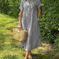 NEW🔥 Striped Lapel Button Down Shirt Dress | With Functional Pockets