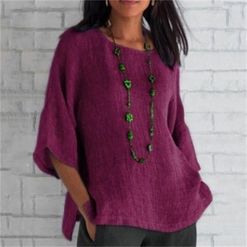 ⏰ Last Day Promotion 49% OFF💕Fashion solid color cotton linen top✨-6