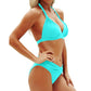 Only £11.99 Last Day Promotion!🎁🔥Flattering Two-Piece Bikini Set – Push-Up Halter & V-Cut Bottom