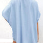🔥Hot Sale 50% Off💥🎁Women's Casual Button Short Sleeve Slit Hem Shirt Solid Color Tops