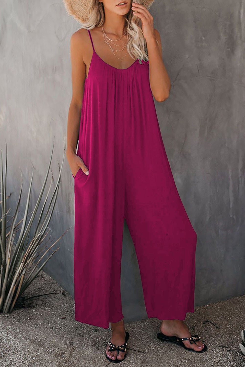 ⏰Clearance Sale-49% OFF🌹Loose Sleeveless Strap Stretchy Jumpsuit-9