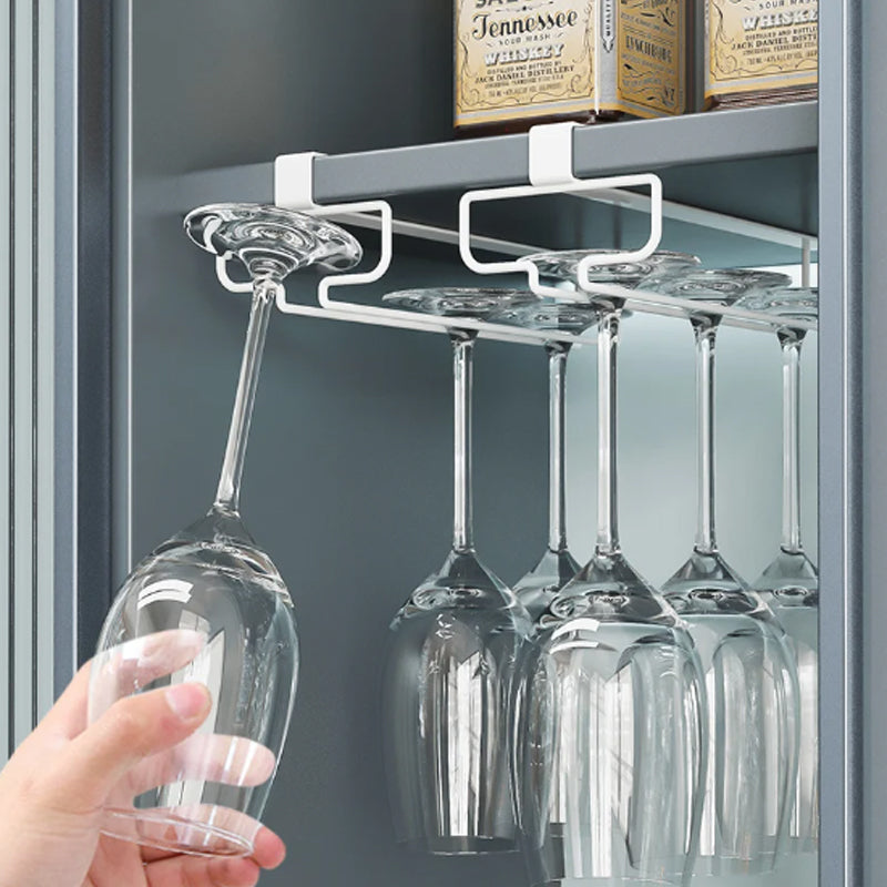 🔥Hot Sale 49% OFF🔥Under Cabinet Single Row Wine Glass Holder-10