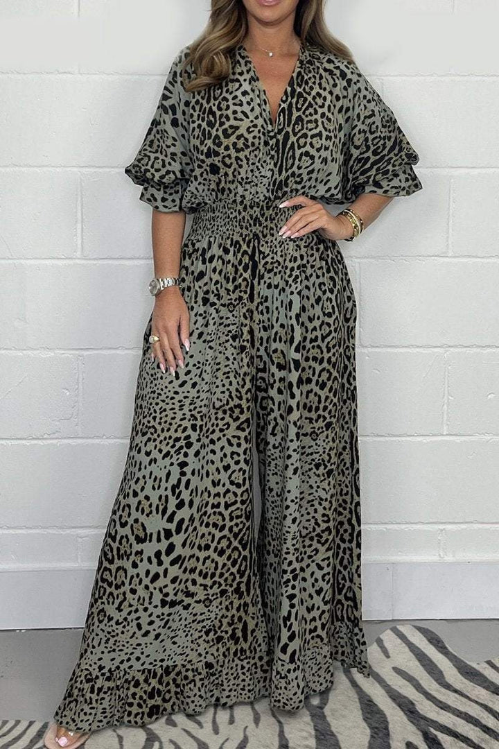 🔥🐆Last Day Promotion 49% OFF - 👗Leopard print casual loose jumpsuit-2