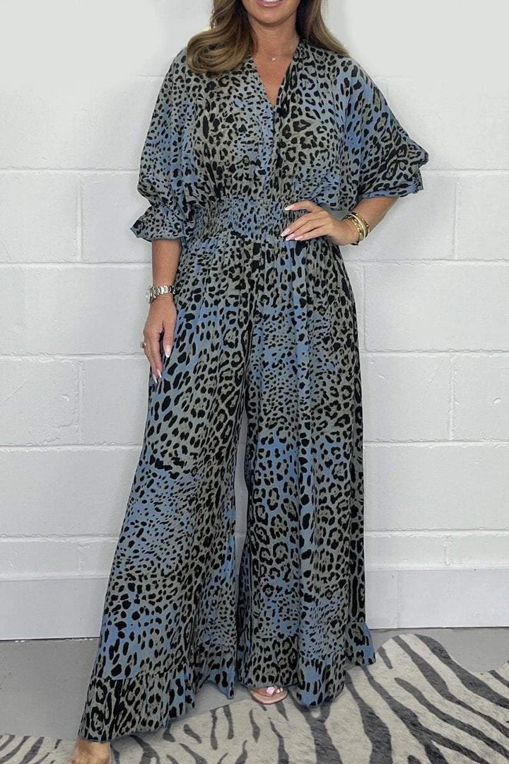 🔥🐆Last Day Promotion 49% OFF - 👗Leopard print casual loose jumpsuit-1