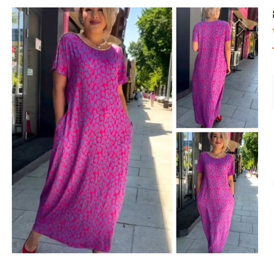 👗👗【M-3XL】2024 Fashionable plus-size Print Dress