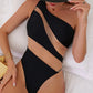 🔥Last Day Special Price £11.99!!💥Sexy One Shoulder Mesh Bikini Bodysuit