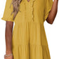 💃2026 Summer Hot Sale 49% OFF🌈Women's V Neck Ruffle Casual A-Line Flowy Swing Shift Dress