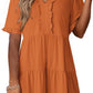 💃2026 Summer Hot Sale 49% OFF🌈Women's V Neck Ruffle Casual A-Line Flowy Swing Shift Dress
