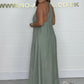 🔥HOT SALE 49% OFF🔥Women's V-neck T-Back Maxi Dress-4