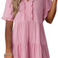 💃2026 Summer Hot Sale 49% OFF🌈Women's V Neck Ruffle Casual A-Line Flowy Swing Shift Dress