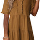 💃2026 Summer Hot Sale 49% OFF🌈Women's V Neck Ruffle Casual A-Line Flowy Swing Shift Dress