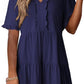 💃2026 Summer Hot Sale 49% OFF🌈Women's V Neck Ruffle Casual A-Line Flowy Swing Shift Dress