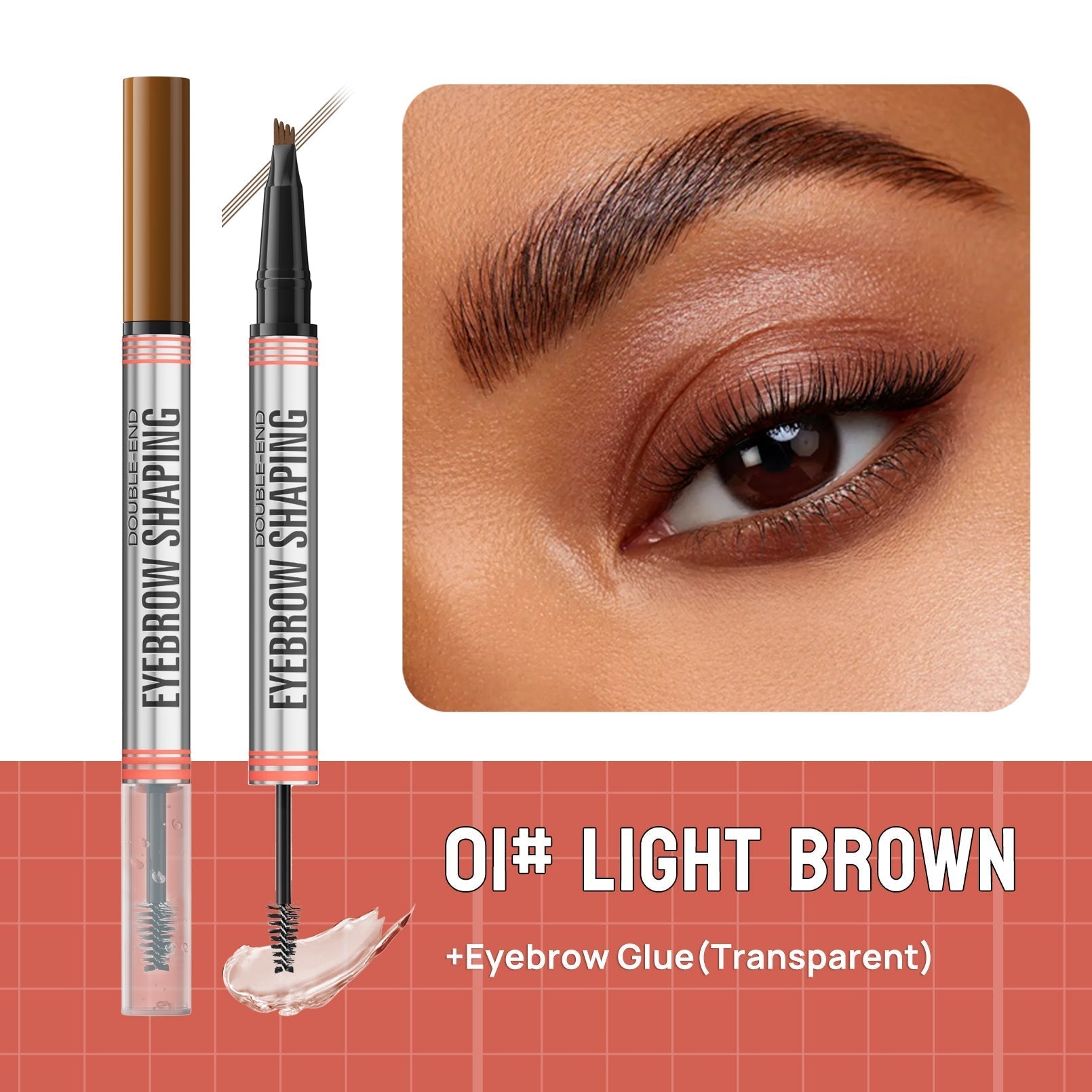🔥PAY 1 GET 2 PCS🔥2-in-1 Brow Pen and Sealing Brow Gel for Real Fuller Eyebrows🥳-9