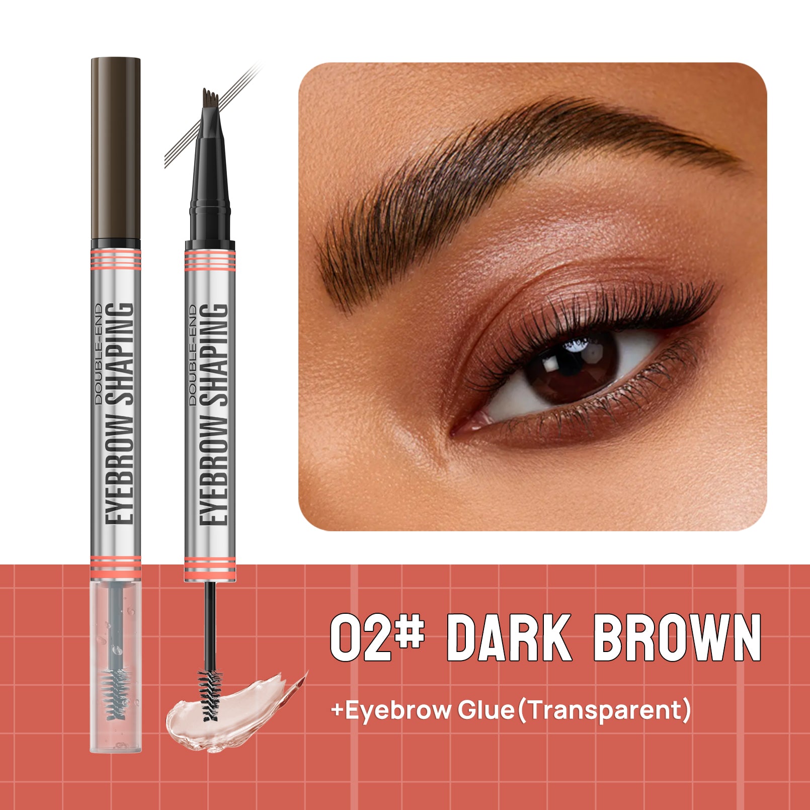 🔥PAY 1 GET 2 PCS🔥2-in-1 Brow Pen and Sealing Brow Gel for Real Fuller Eyebrows🥳-10