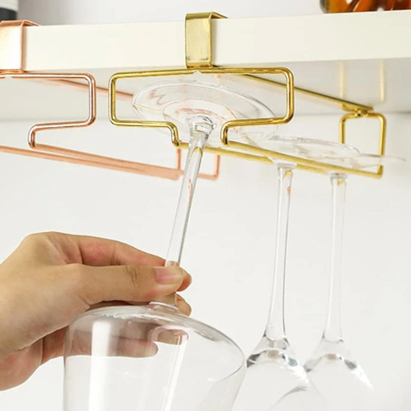 🔥Hot Sale 49% OFF🔥Under Cabinet Single Row Wine Glass Holder-4